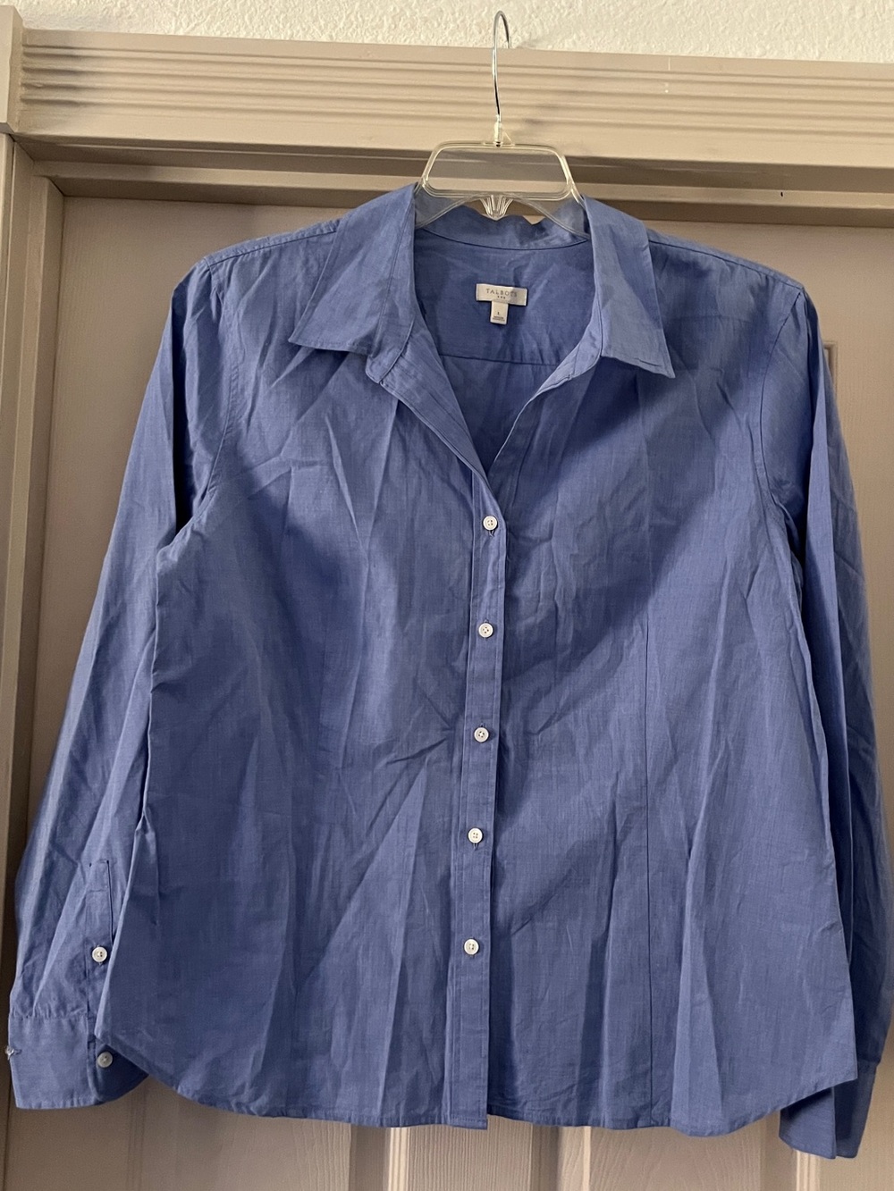 Talbots Blue Button-Front Dress Shirt size L